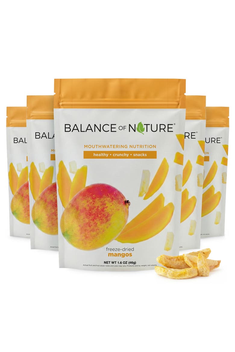 Freeze Dried Mango Slices Real Fruit Snack Five Pack, Main, color, None