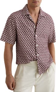 Reiss Mill Textured Short Sleeve Button-Up Shirt