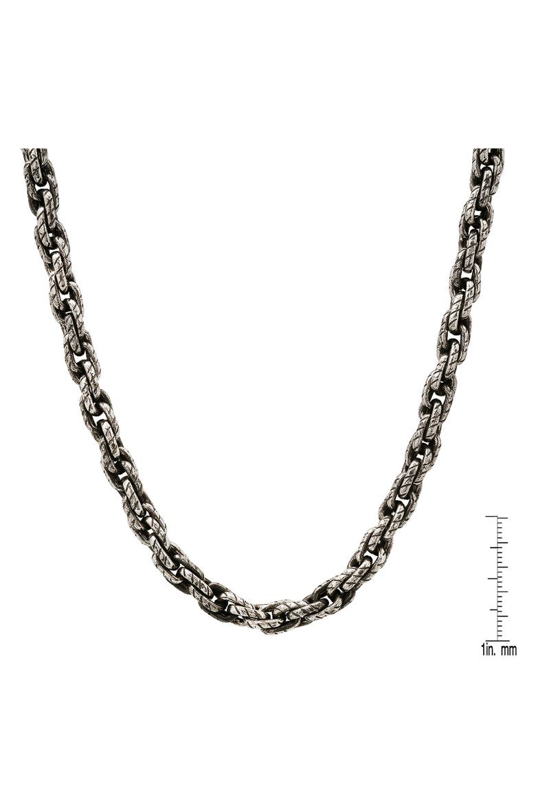 Oxidized Stainless Steel Necklace, Alternate, color, OXIDIZED