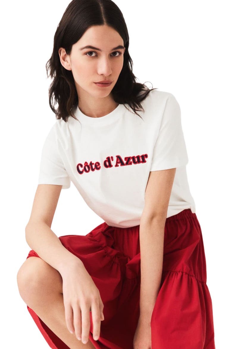 T-shirt with embroidery, Alternate, color, White