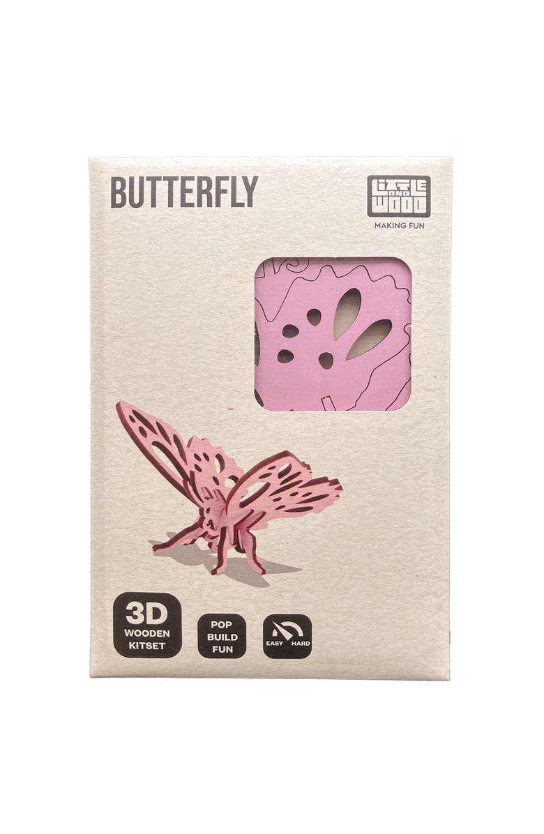 Little & Wood Woodlet Butterfly 3D Wooden Kit Set, Ages 6+, Alternate, color, Multicolored