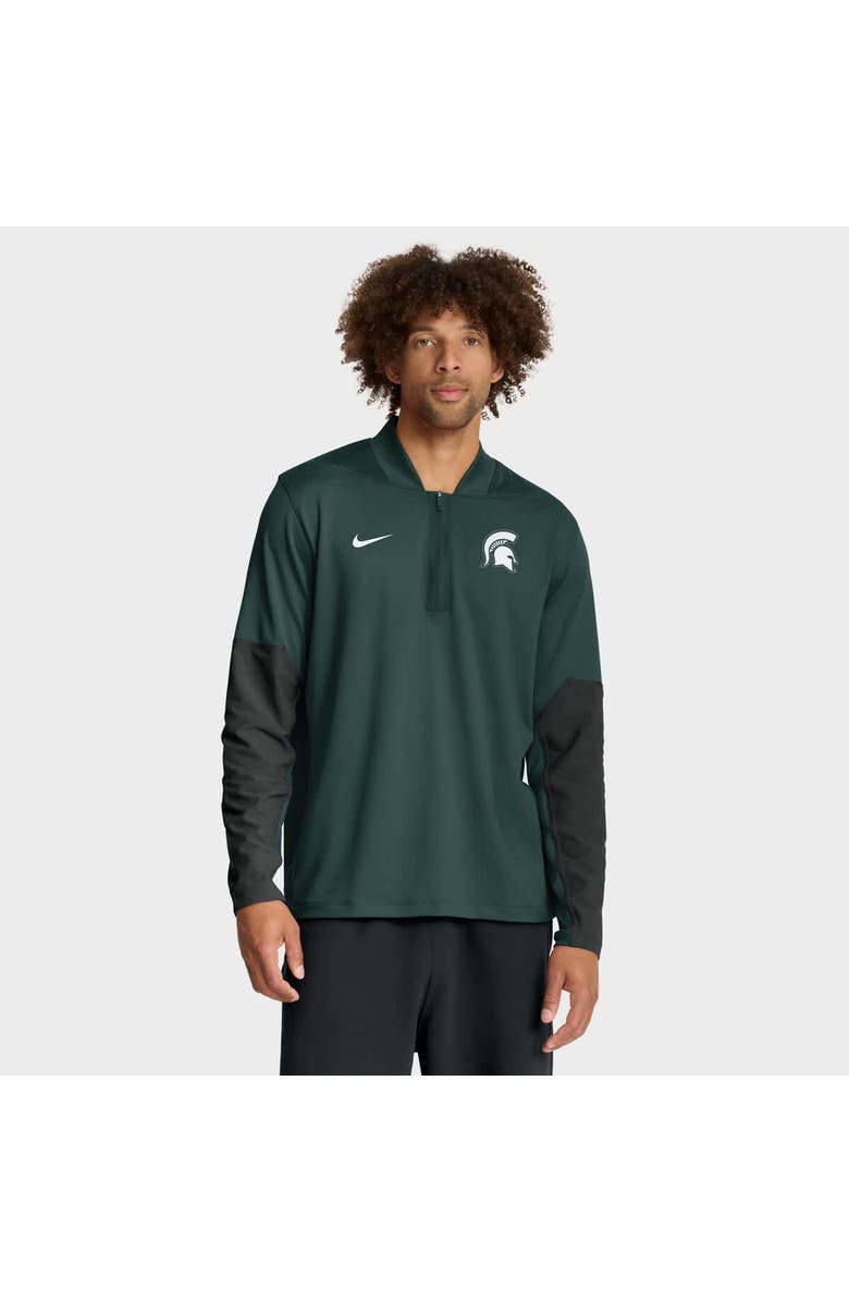Nike Men
s Nike Green Michigan State Spartans One Goal Performance Half-Zip Pullover, Main, color, Green