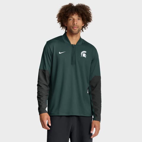 Men
s Nike Green Michigan State Spartans One Goal Performance Half-Zip Pullover