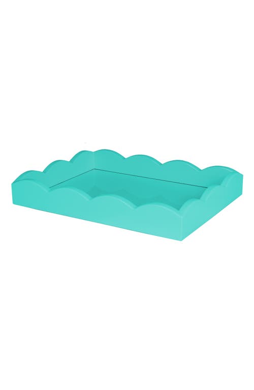 Addison Ross London Scalloped Wood Tray In Turquoise