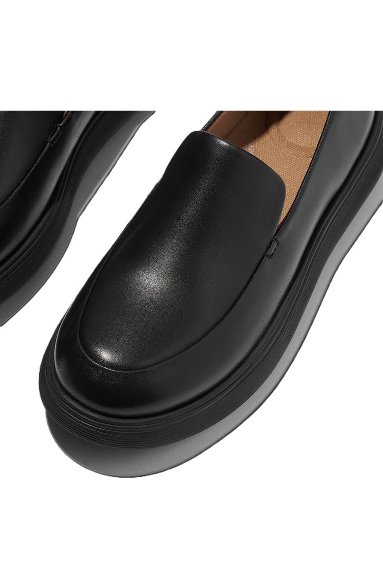 FitFlop IQ Comff Leather Loafers, Alternate, color, All Black