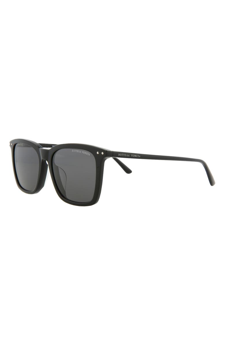 Bottega Veneta 53mm Square Sunglasses, Alternate, color, Black Black Grey