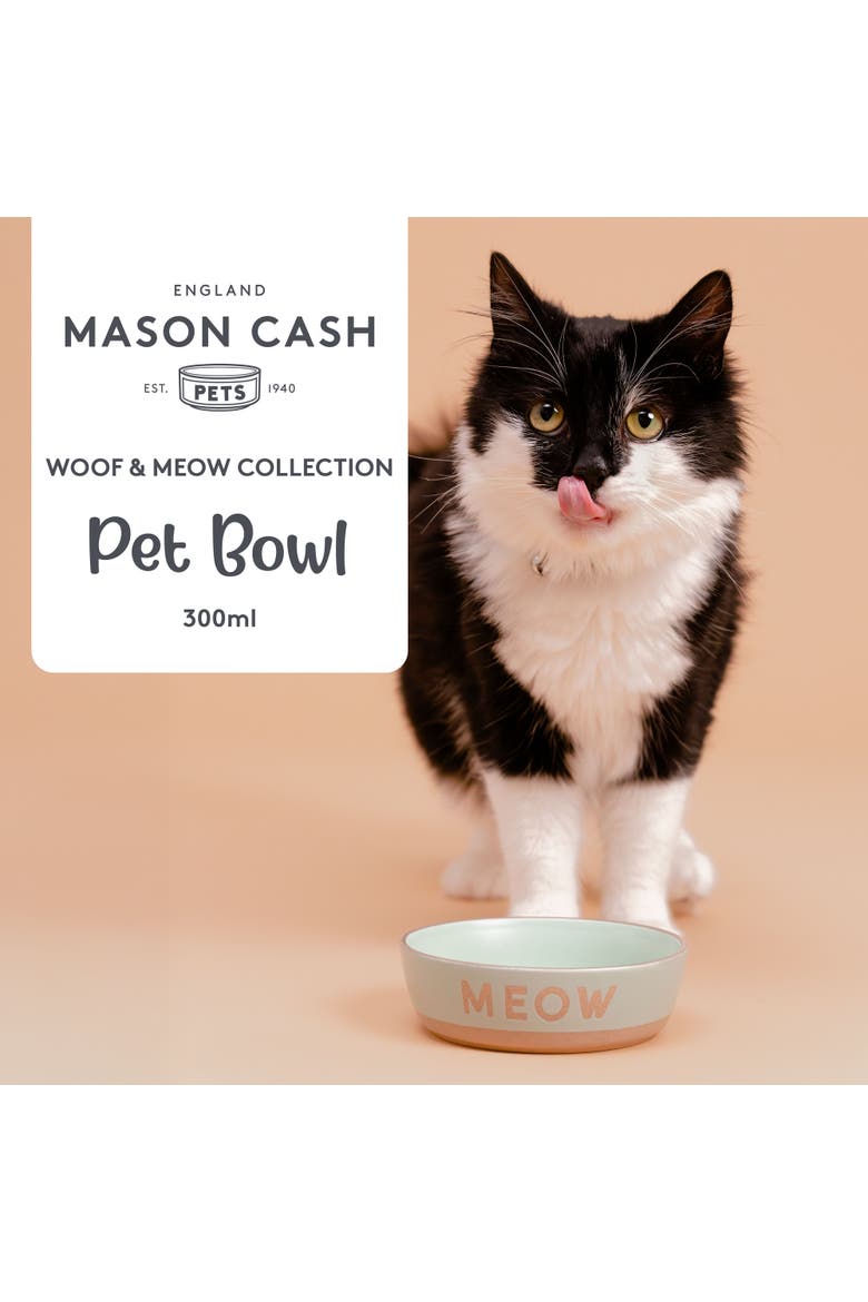Meow Cat Bowl, 5.1 Inches, 10.1oz, Food & Water Dish, Alternate, color, Multicolored