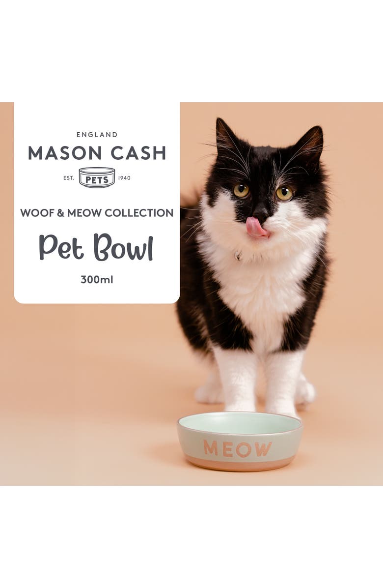 MASON CASH Meow Cat Bowl, 5.1 Inches, 10.1oz, Food & Water Dish, Alternate, color, 