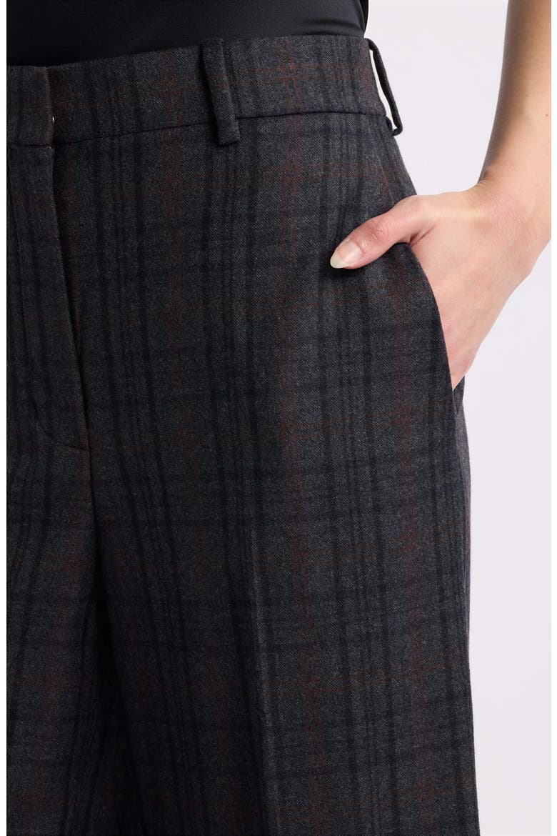 Virgin Wool Wide Leg Trousers, Alternate, color, CHARCOAL MULTI - QDY
