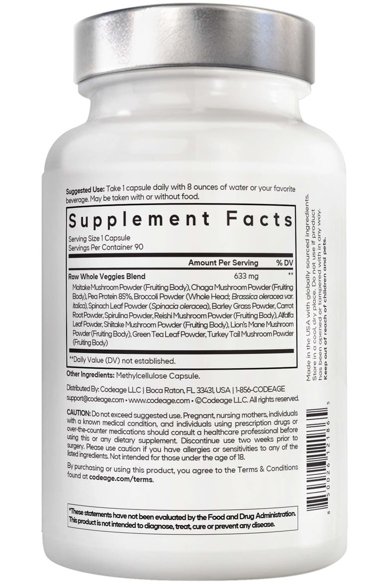 Amen Veggies Daily Vitamins & Minerals Supplement, Alternate, color, White