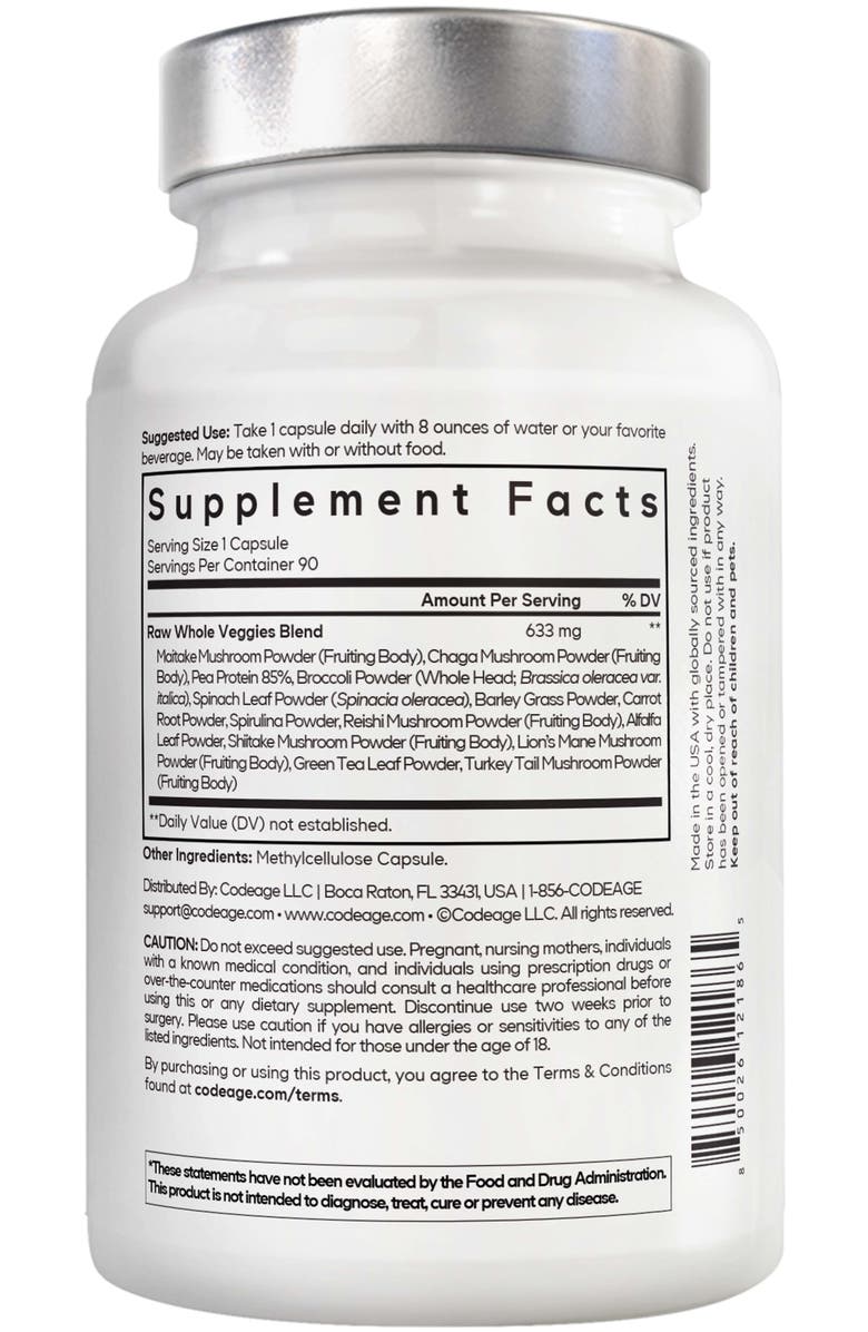 Codeage Amen Veggies Daily Vitamins & Minerals Supplement, Alternate, color, White