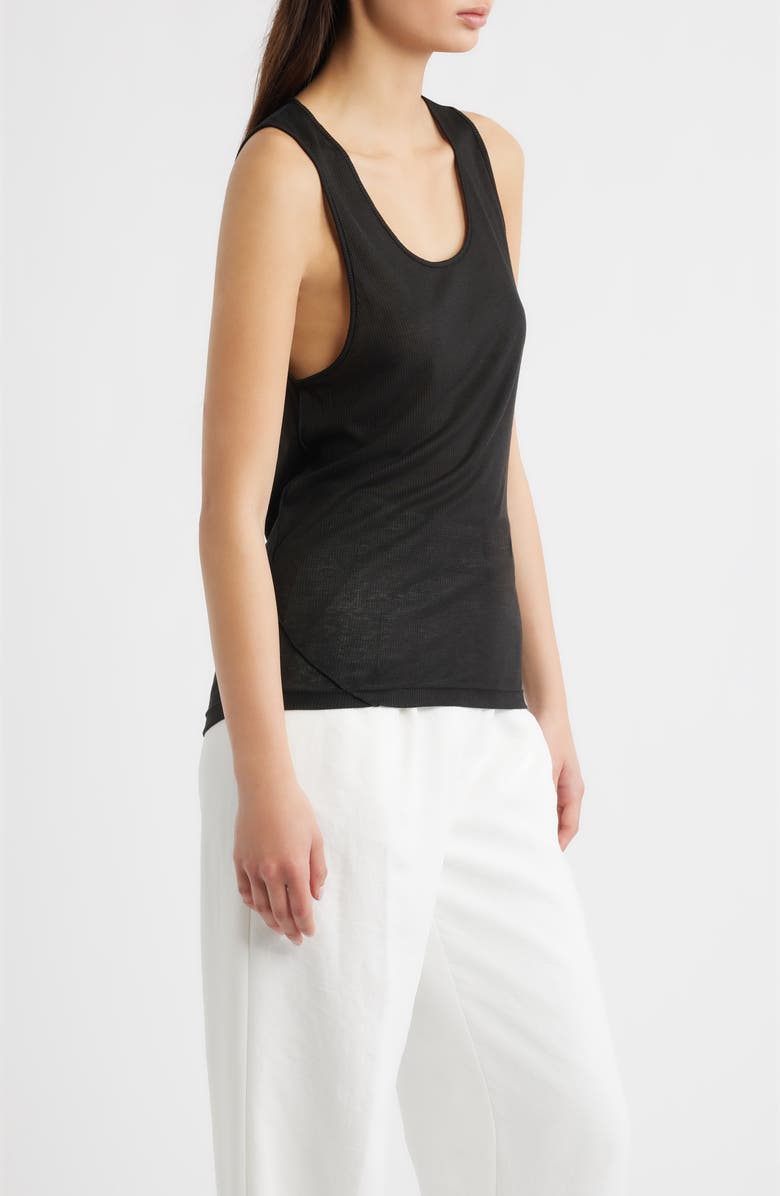 ARTLESS FOREVER Benny Scoop Neck Tank, Alternate, color, Black