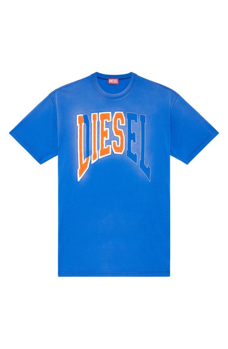DIESEL<sup>®</sup> Distressed Collegiate Oversize Cotton T-Shirt, Alternate, color,