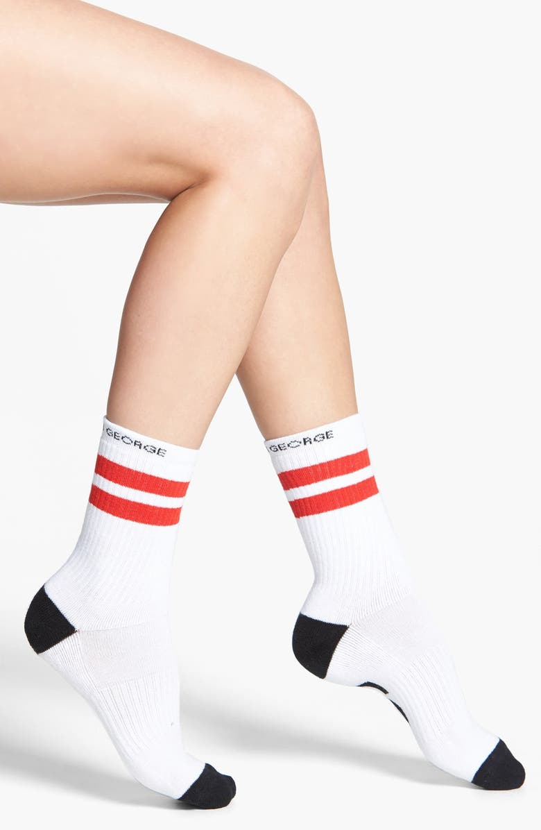 Arthur George by R. Kardashian 'I Love You' Socks, Alternate, color, Red/ Black