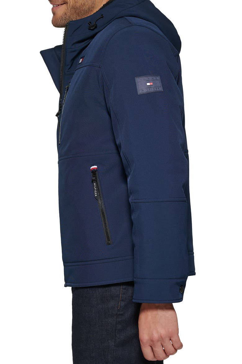 Soft Shell Hooded Jacket with Faux Shearling Lining, Alternate, color, MIDNIGHT