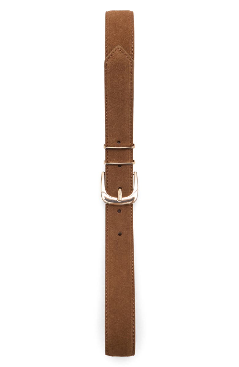 MANGO Suede Belt, Alternate, color, Brown