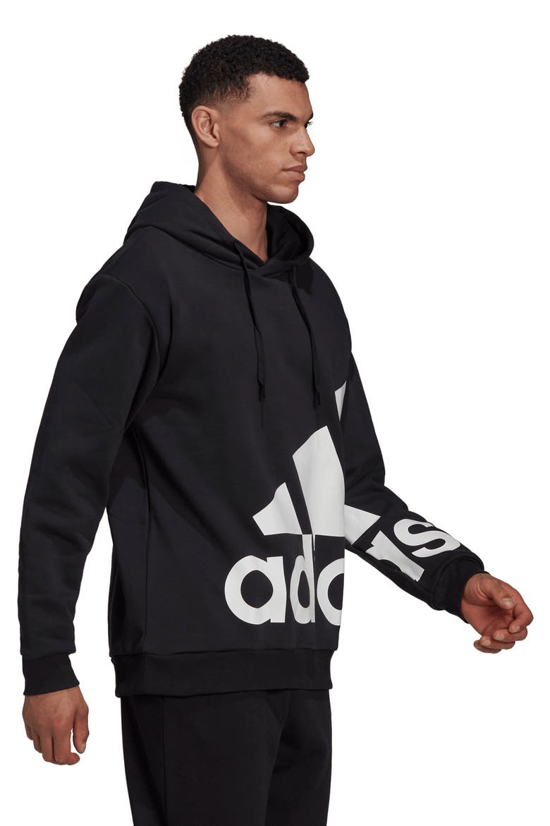Essentials Fleece Hoodie, Alternate, color, BLACK/ WHITE