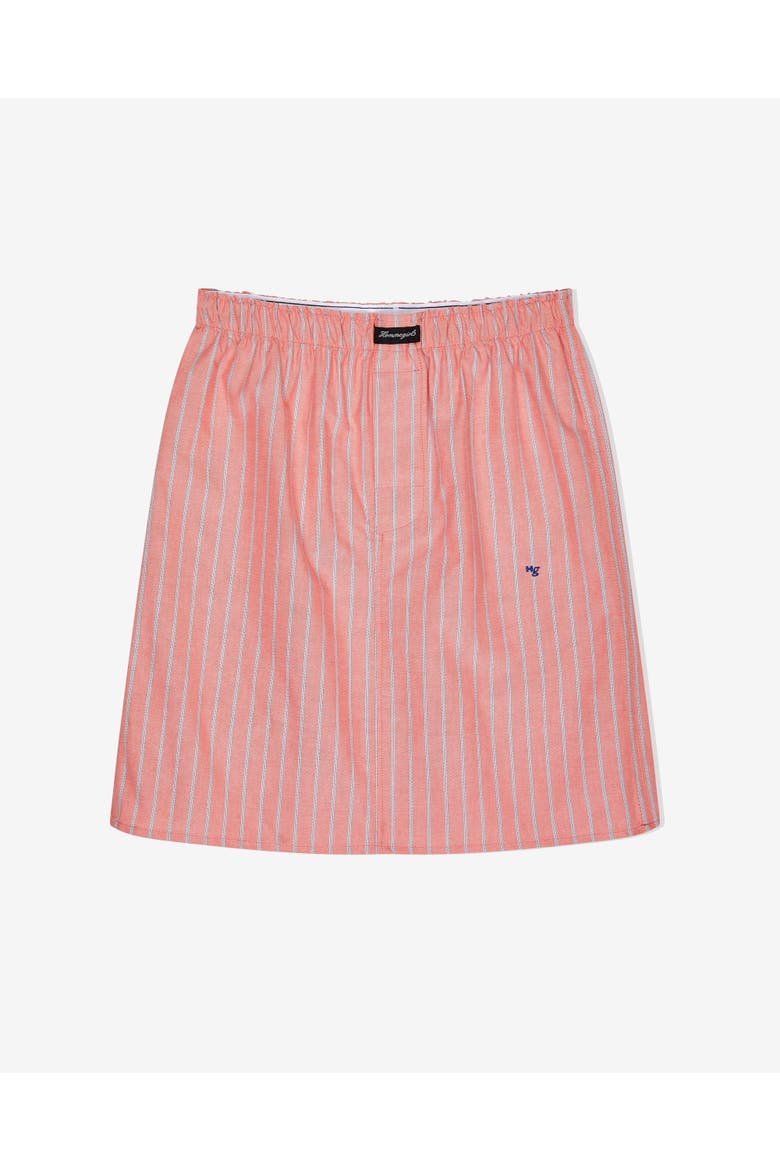 Boxer Pencil Skirt, Alternate, color, CORAL STRIPE OXFORD