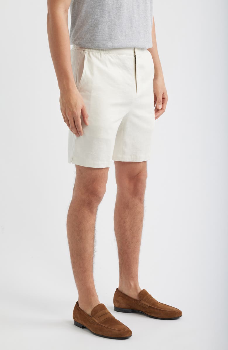 Bugatchi Aerolinen Linen Blend Shorts, Alternate, color, Ivory