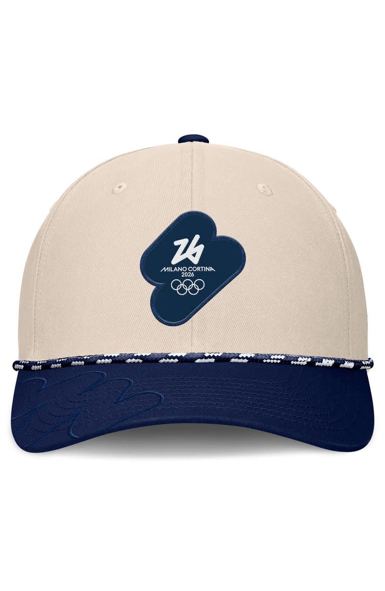 FANATICS Men's Fanatics Cream/Navy Milano Cortina 2026 Winter Olympics Gesture Adjustable Hat, Alternate, color, Cream