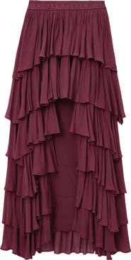 AllSaints Cavarly Layered Ruffle High-Low Maxi Skirt