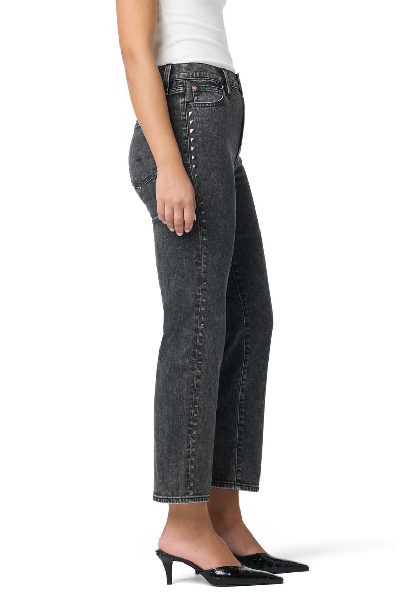 Noa Studded High Waist Ankle Straight Leg Jeans, Alternate, color, WEST