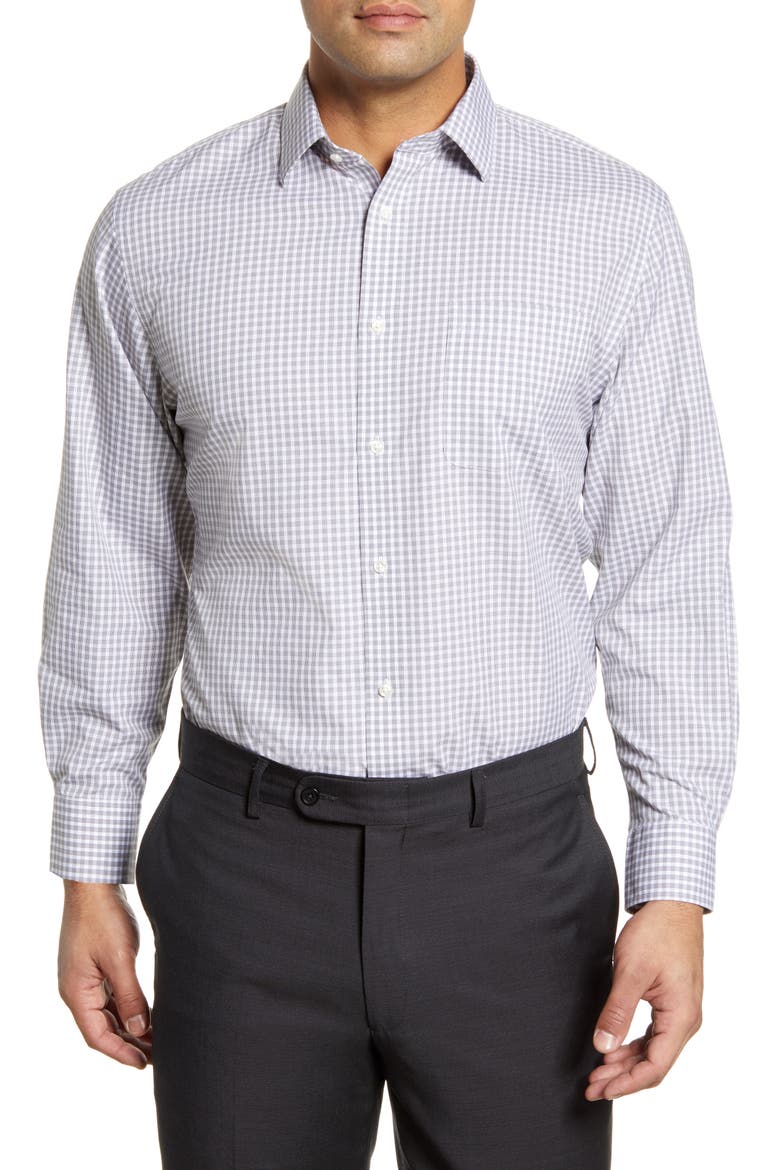 Smartcare™ Traditional Fit Check Dress Shirt, Main, color, GREY PAVEMENT