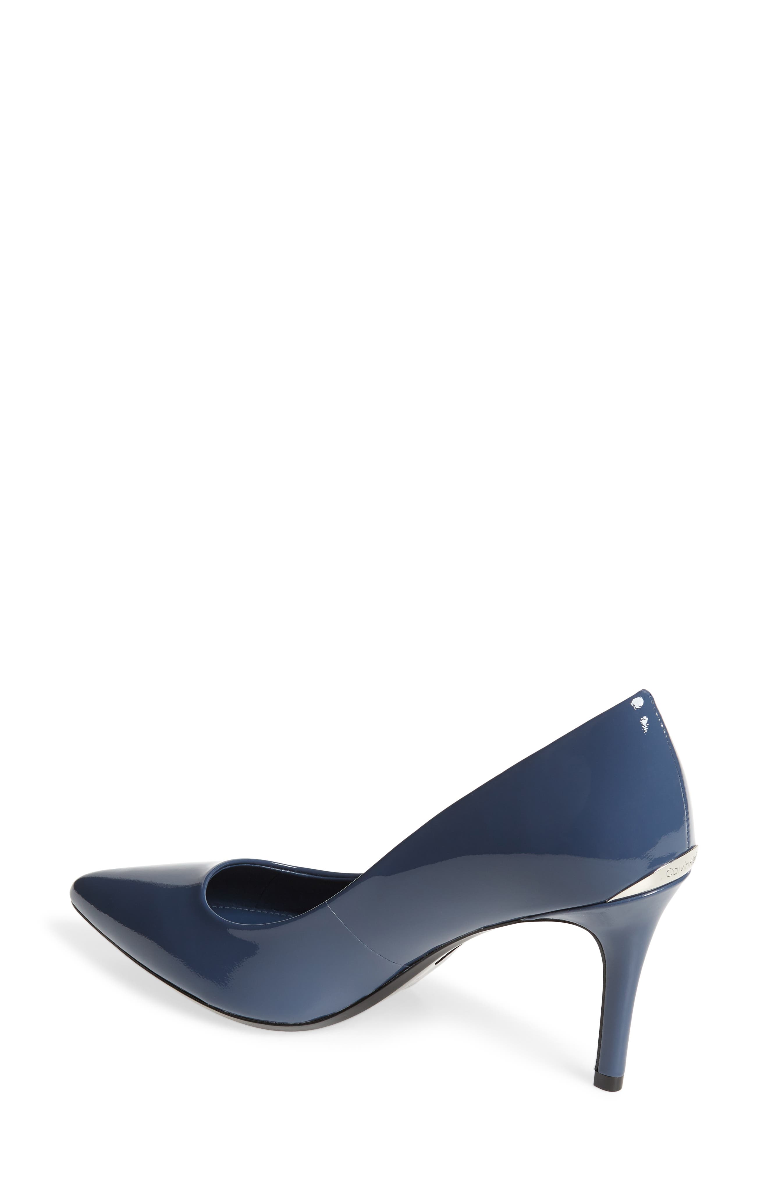 Gayle Pointed Toe Pump, Alternate, color, DARK STEEL BLUE LEATHER