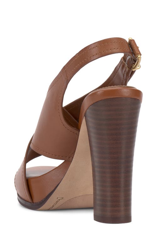 Vince Camuto Chlea Slingback Platform Sandal In Caramello Smooth Leather
