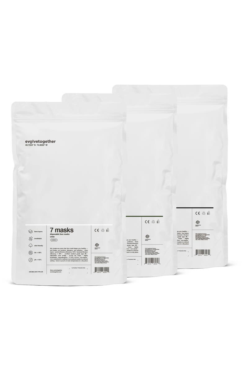 evolvetogether Multicolor 21-Pack Adult Pleated Disposable Face Masks, Alternate, color, 