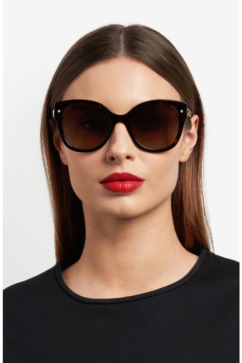 55mm Gradient Butterfly Sunglasses, Alternate, color, HAVANA/ BROWN SF