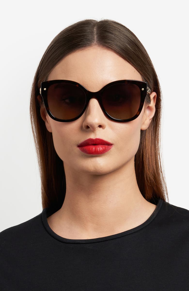 Carolina Herrera 55mm Gradient Butterfly Sunglasses, Alternate, color, Havana/ Brown Sf