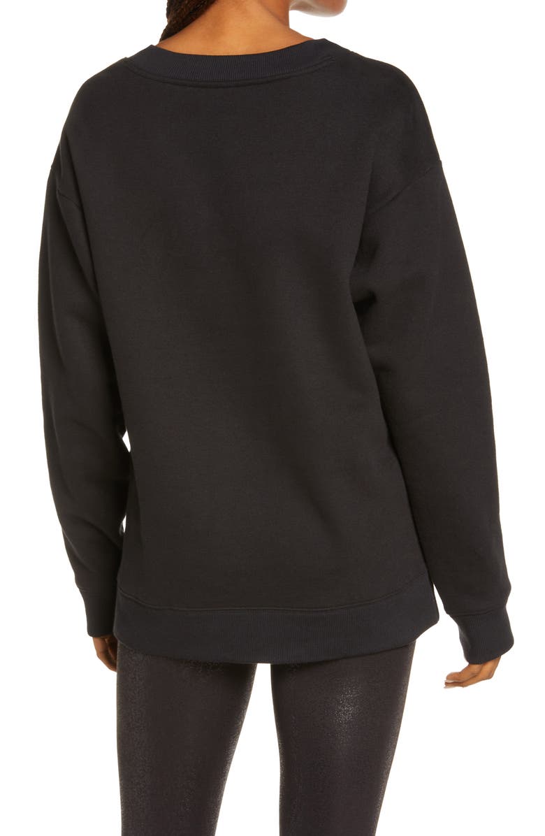 Zella Cara Side Zip Crewneck Sweatshirt, Alternate, color, 