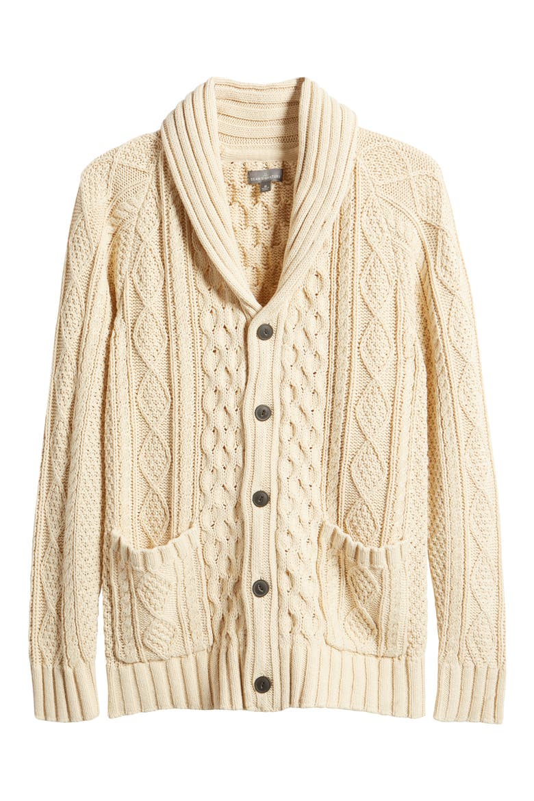 Signature Cotton Fisherman Sweater, Alternate, color, BEIGE