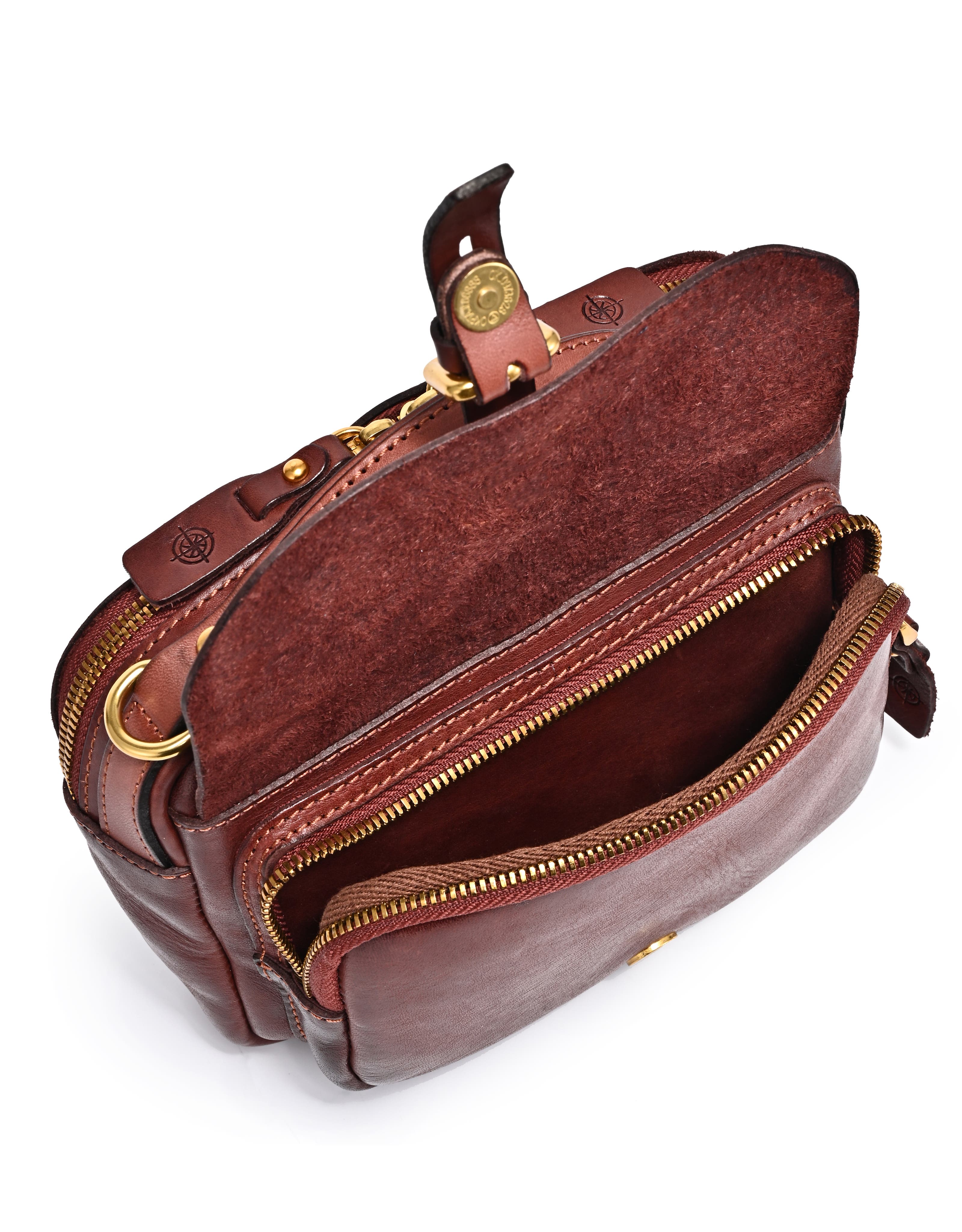 Ficus Genuine Leather Compact Crossbody, Alternate, color, Brown