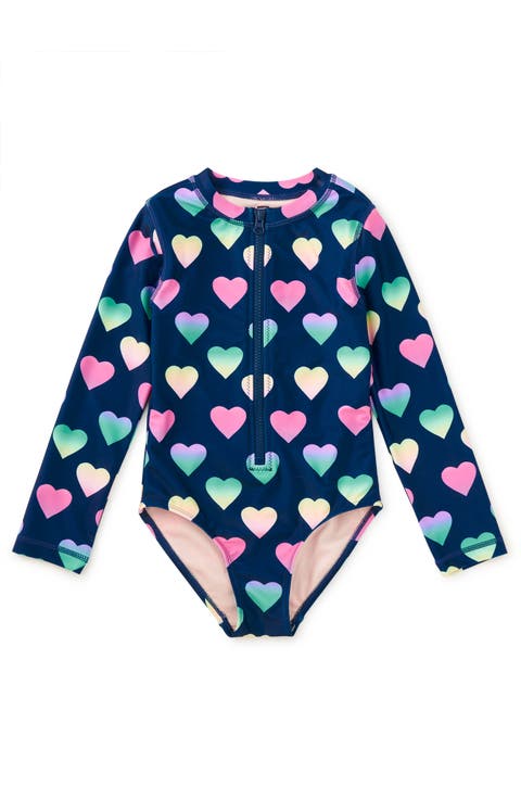 Long Sleeve One-Piece Swimsuit (Toddler, Little Kid, Big Kid)