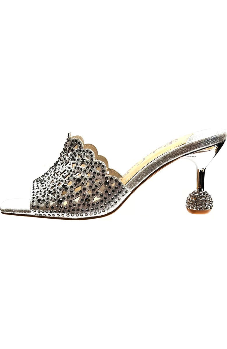 LADY COUTURE Rhinestone Laser Cut Sandal, Alternate, color, Silver