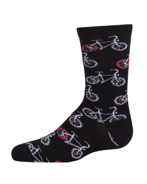 Bicycle-Themed Novelty Crew Sock