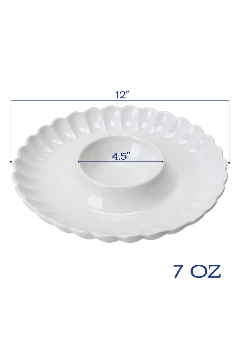 Petal Set of 2 Chip-N-Dip Bowl Set, Alternate, color, WHITE