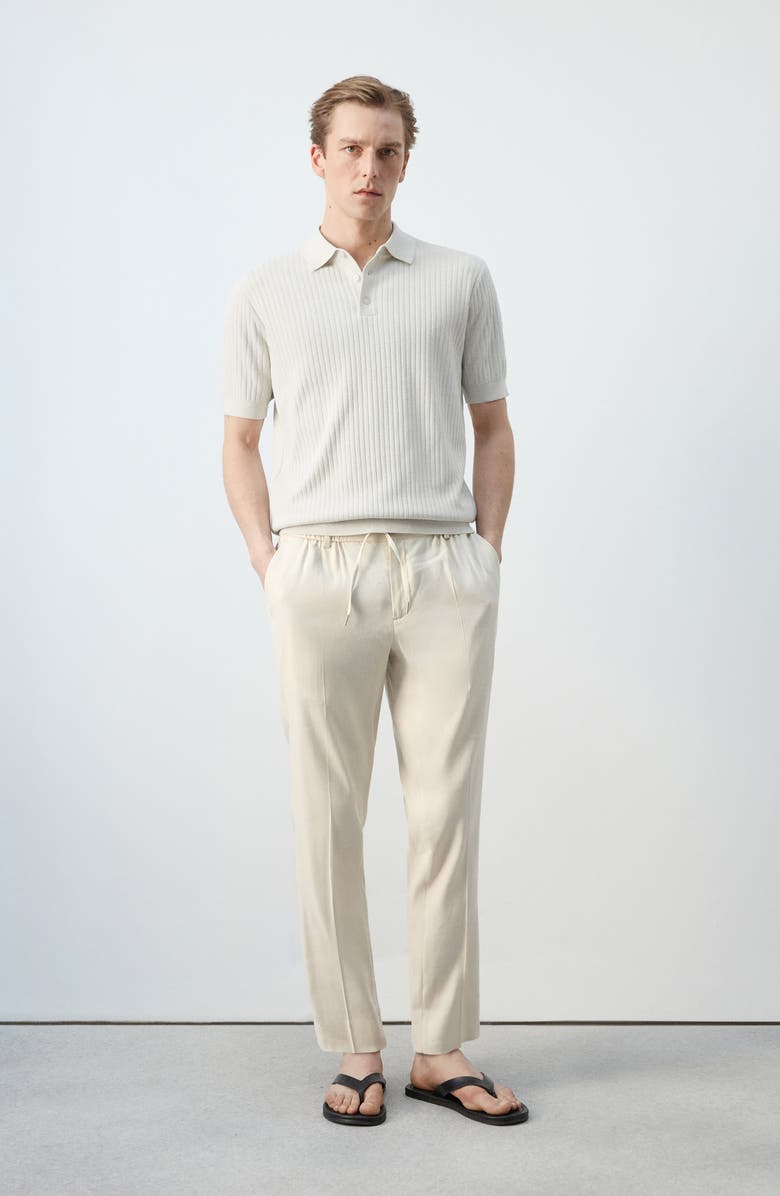 MANGO Rib Polo, Alternate, color, Sand