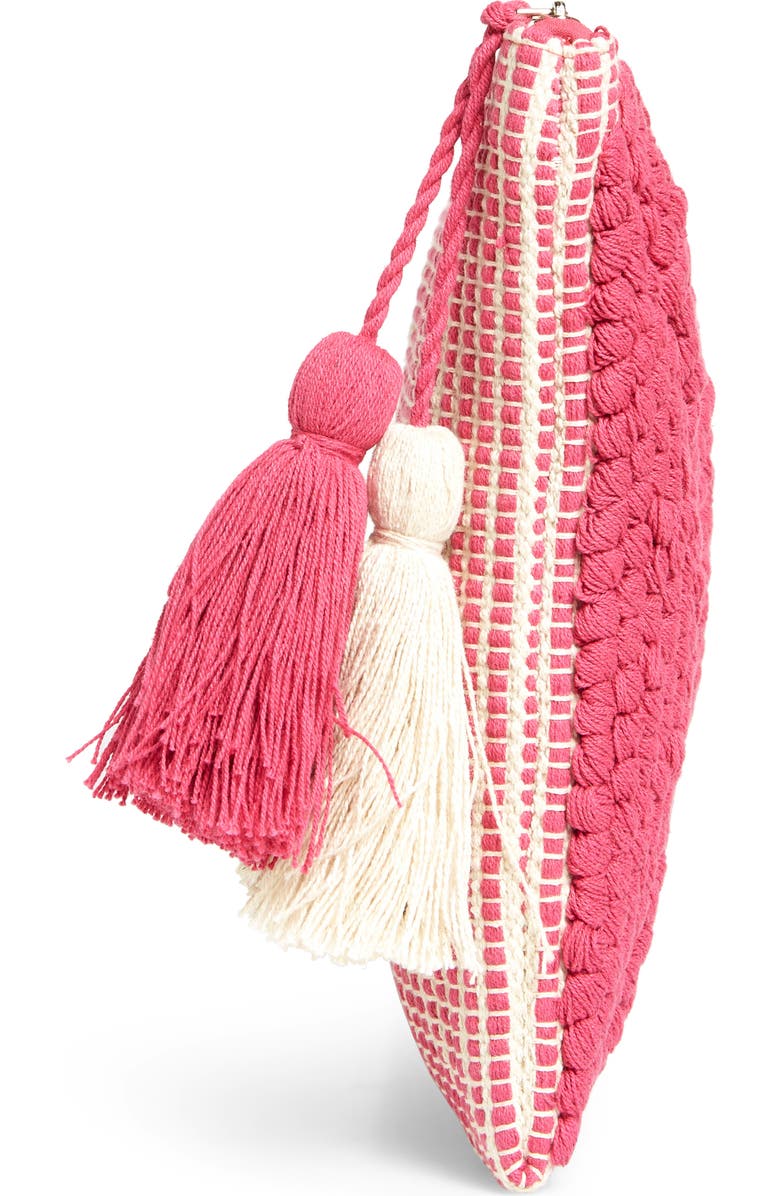 Sole Society Palisades Tasseled Woven Clutch, Alternate, color,