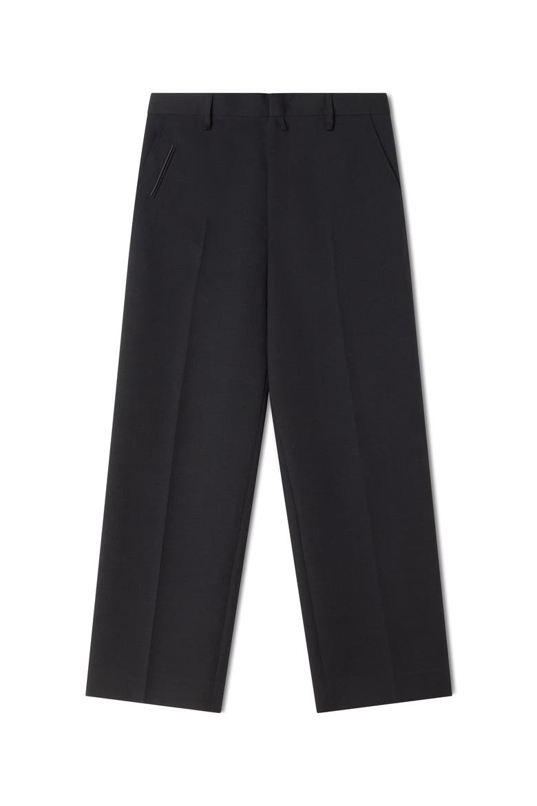 Straight-Leg Wool Pants, Alternate, color, Black