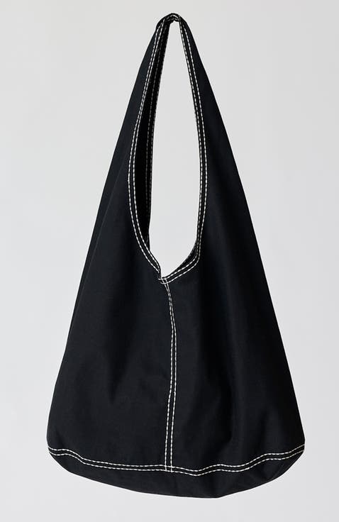 Contrast Stitch Hobo Bag