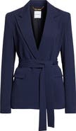 ST. JOHN Juliana Belted Lightweight Stretch Cady Wrap Jacket