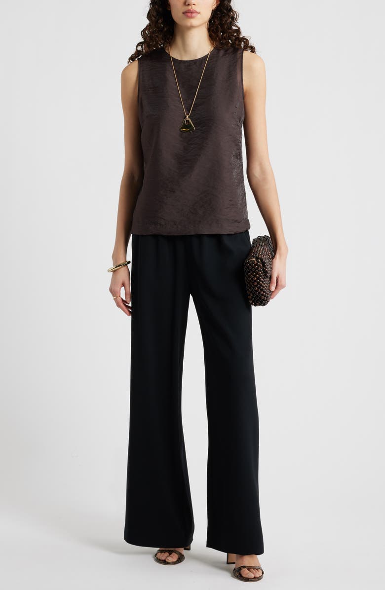 Nordstrom Sleeveless Organza Shell Top, Alternate, color, Brown Coffee