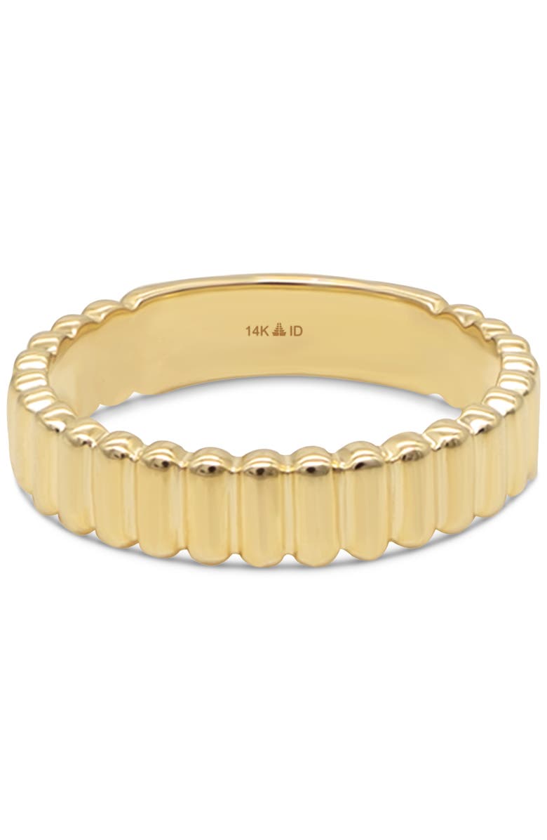 DEVATA Ribbed Band Ring in 14K Gold, 5mm, Main, color, Yellow Gold
