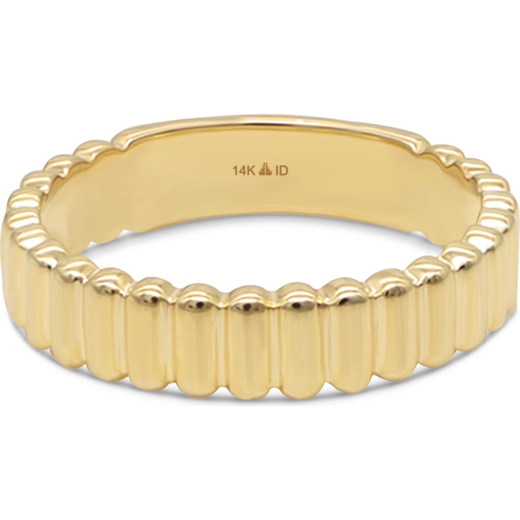 Devata Ribbed Band Ring In Gold