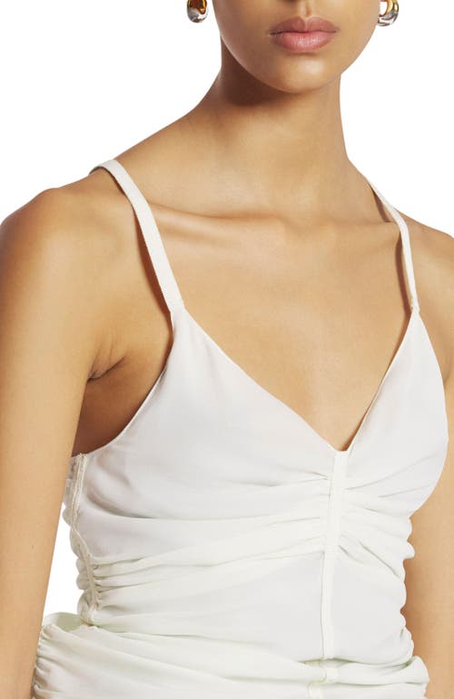 Lanvin Ruffled Tank Top In Silk Georgette In White