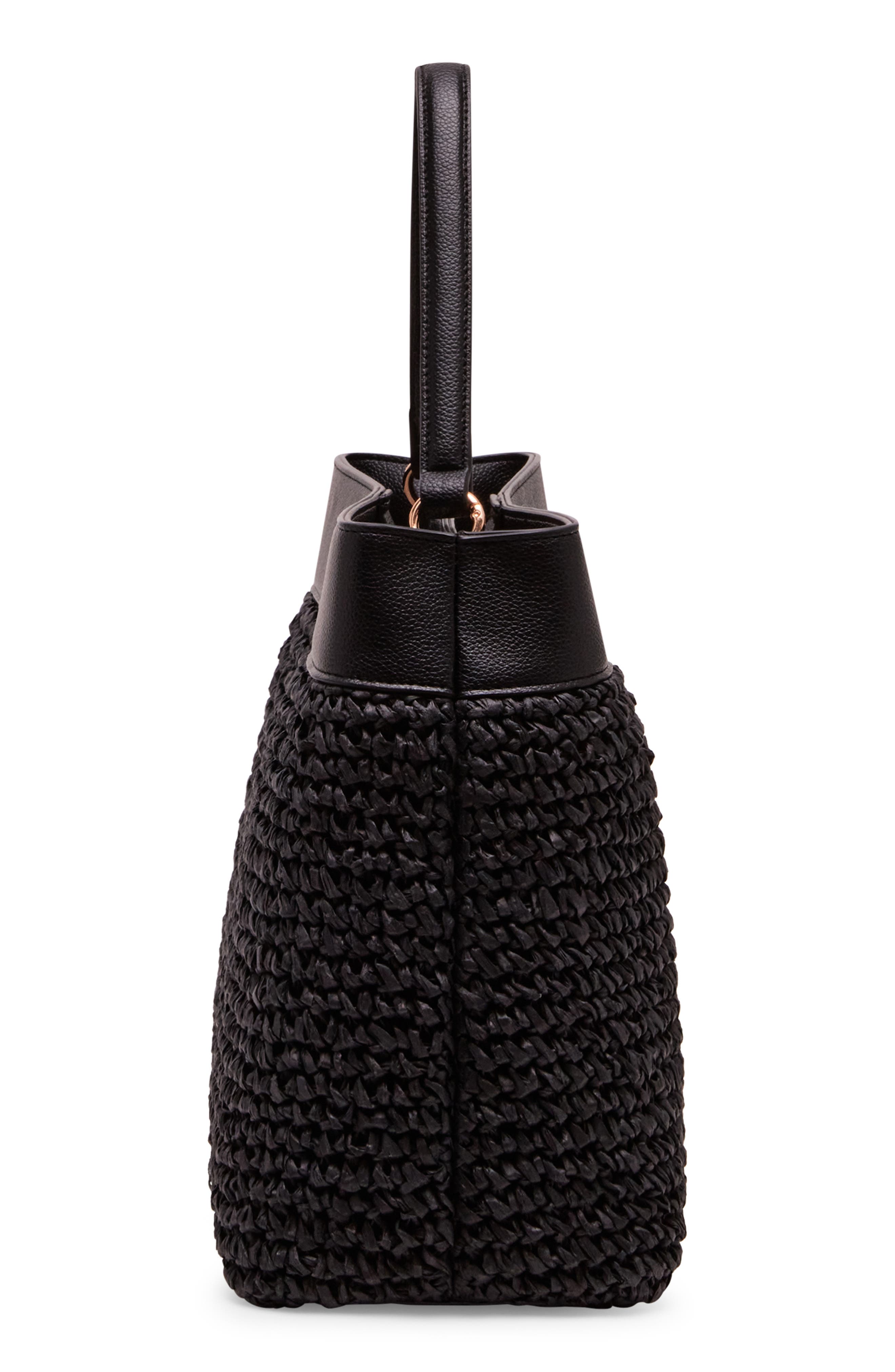 Anne Klein Woven Straw Satchel, Alternate, color, 