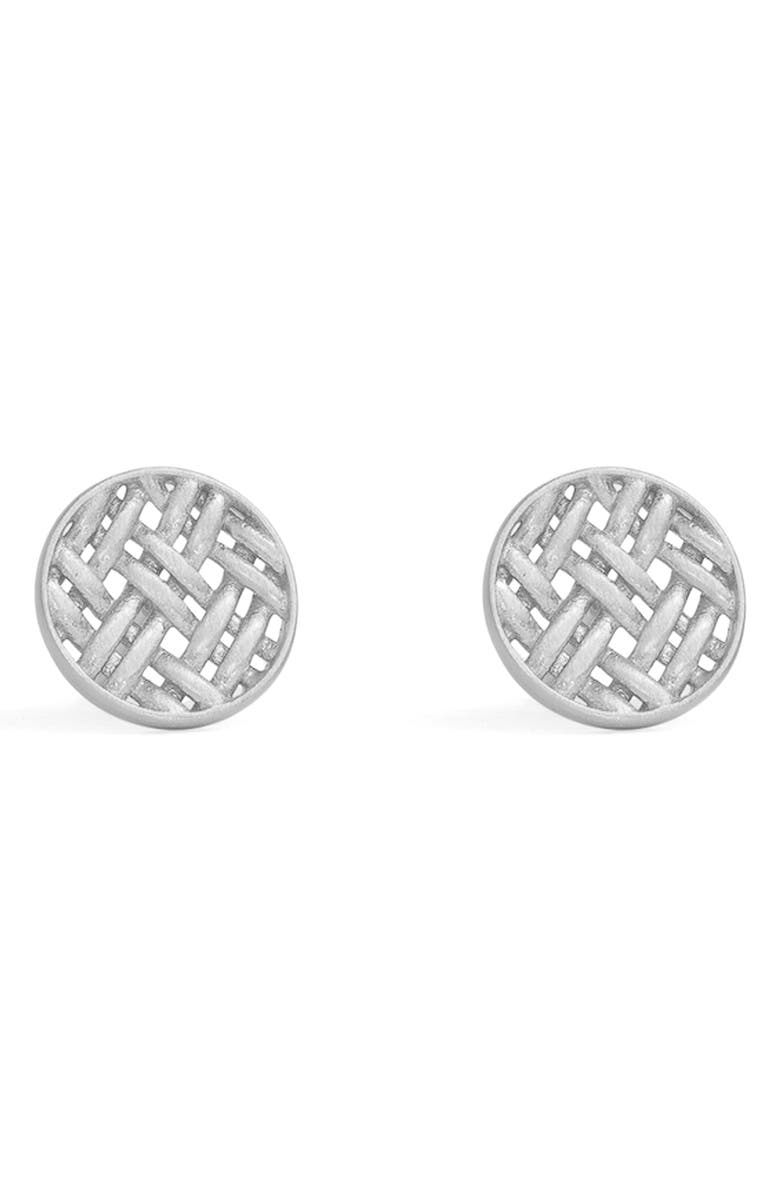 Dean Davidson Cinta Woven Stud Earrings, Main, color, Silver